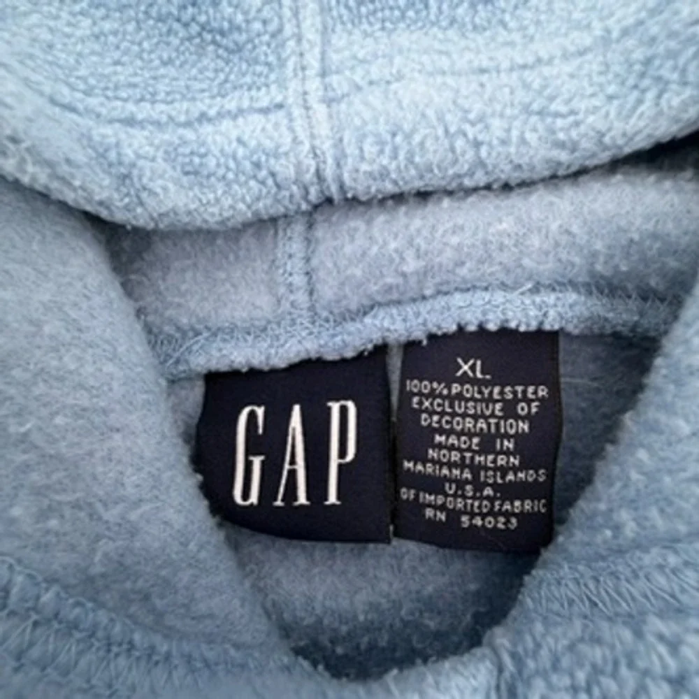 Gap Kids Blue Fleece Arch Logo Pullover Hoodie‎ XL EST 1969 Patch
